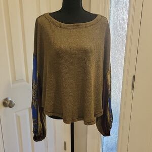 We The Free Oversized Olive Knit Top